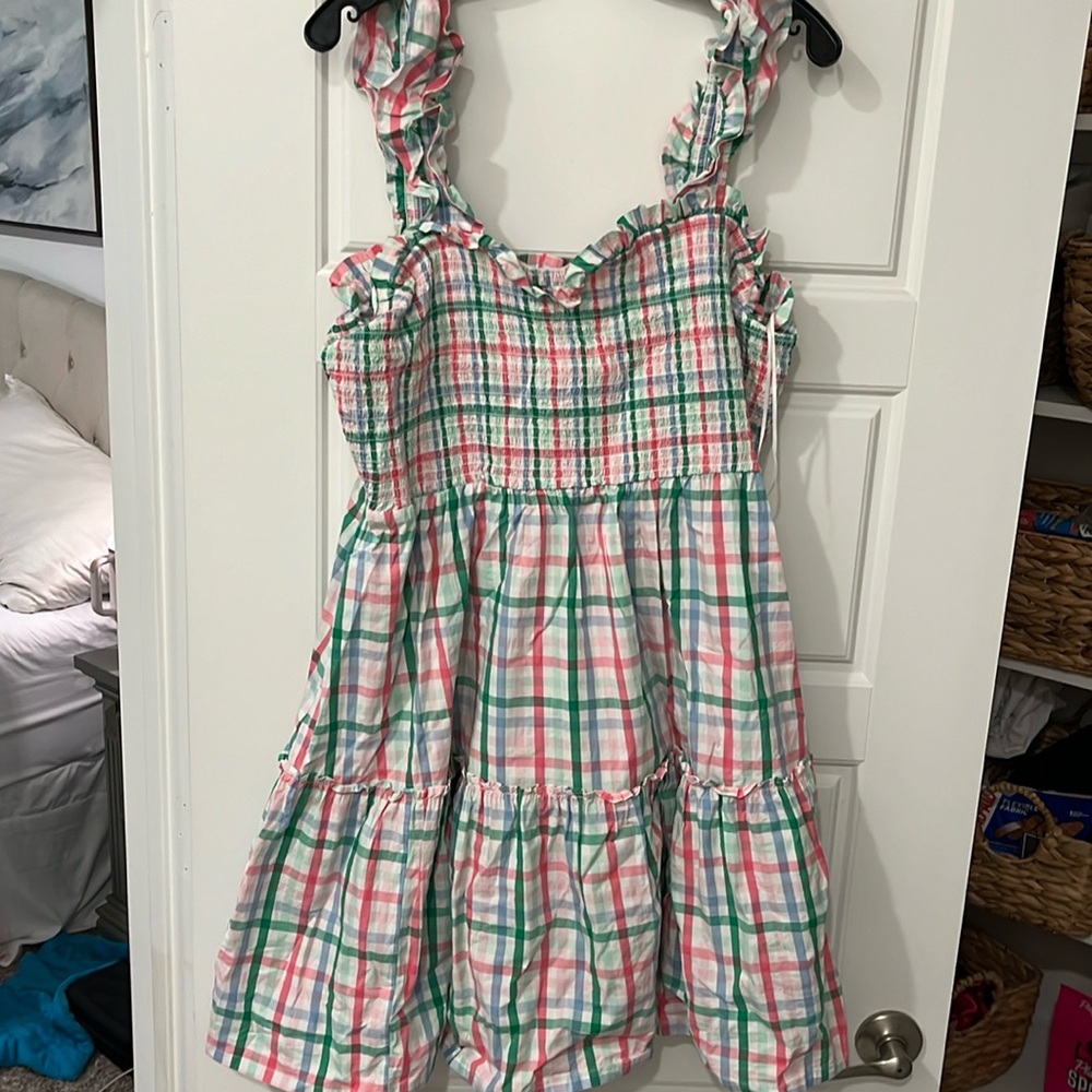 Plaid short summer dress